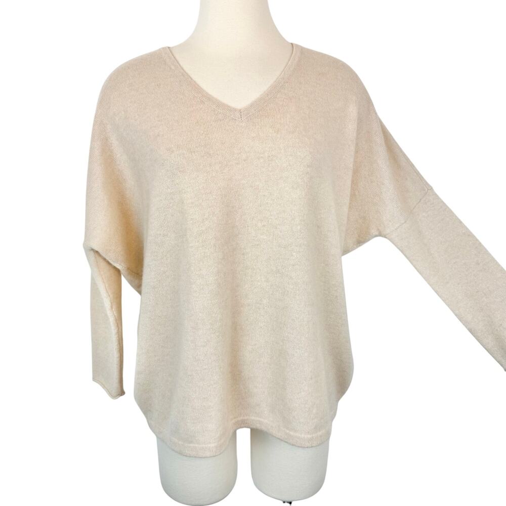 NOTSHY Cashmere Sweater Pullover Jumper S/M Oversized Boxy Beige